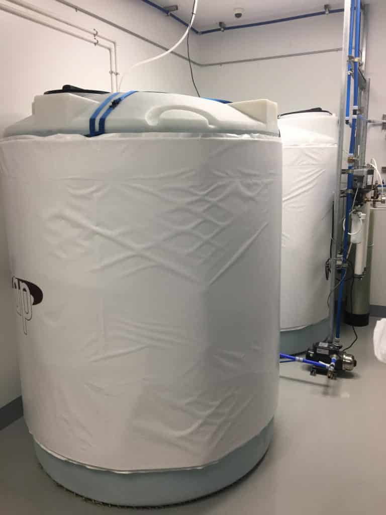FluxWrap from North Slope Chillers keeping a nutrient reservoir at proper temperatures