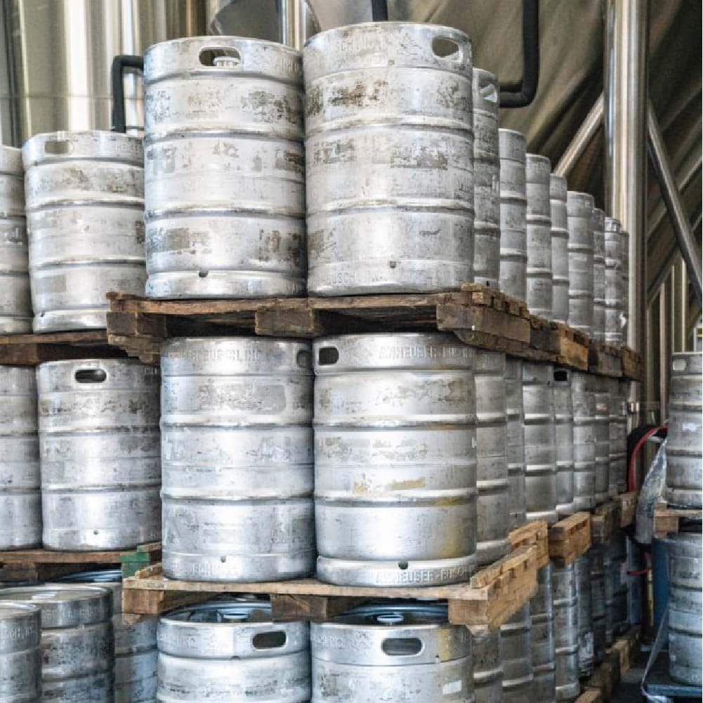 Craft beer taps at a microbrewery using glycol chiller cooling systems