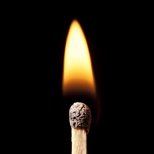 Burning match equaling about 1 BTU of energy