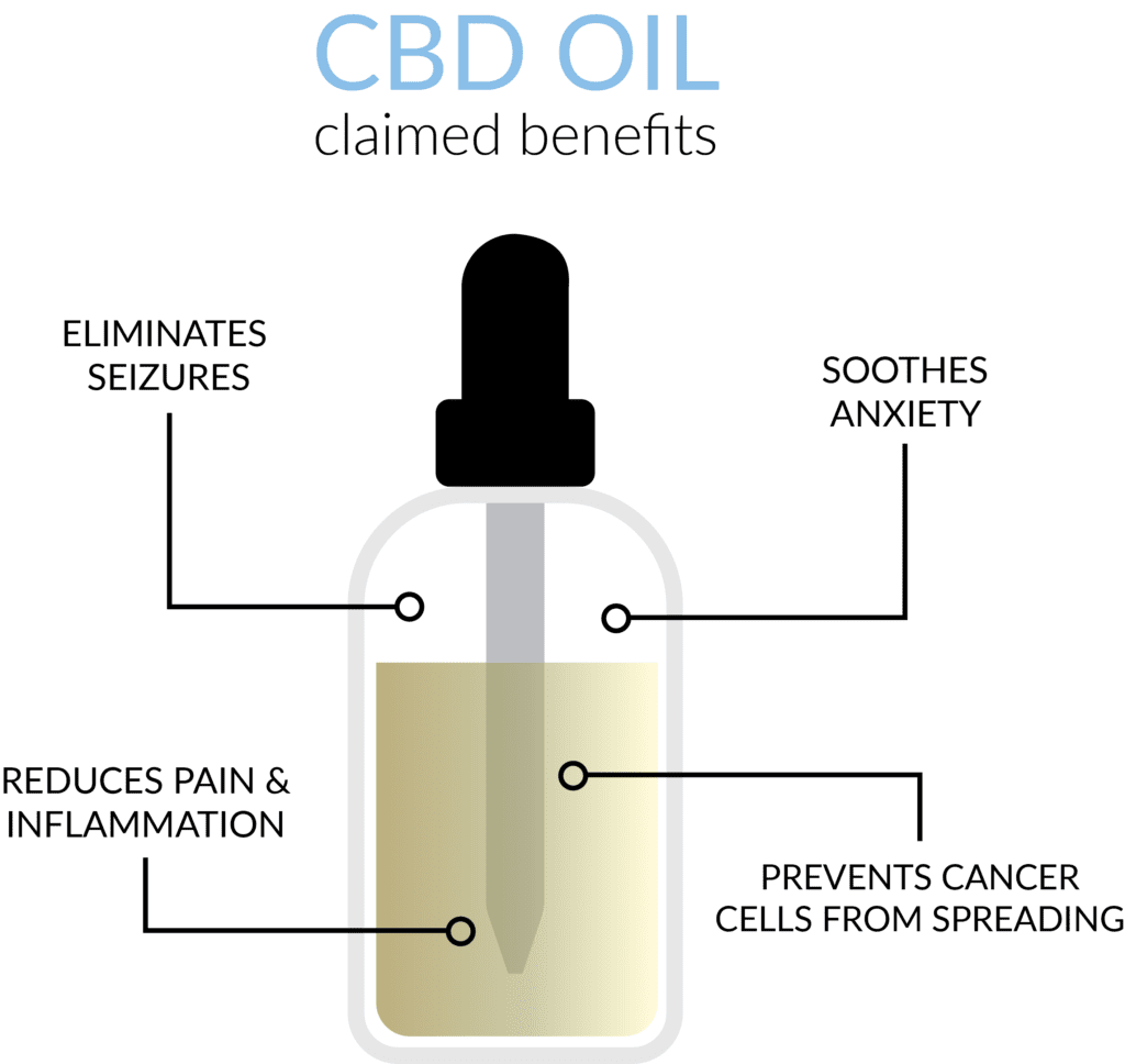 CBD oil health benefits infographic related to cannabis extraction and chiller cooling