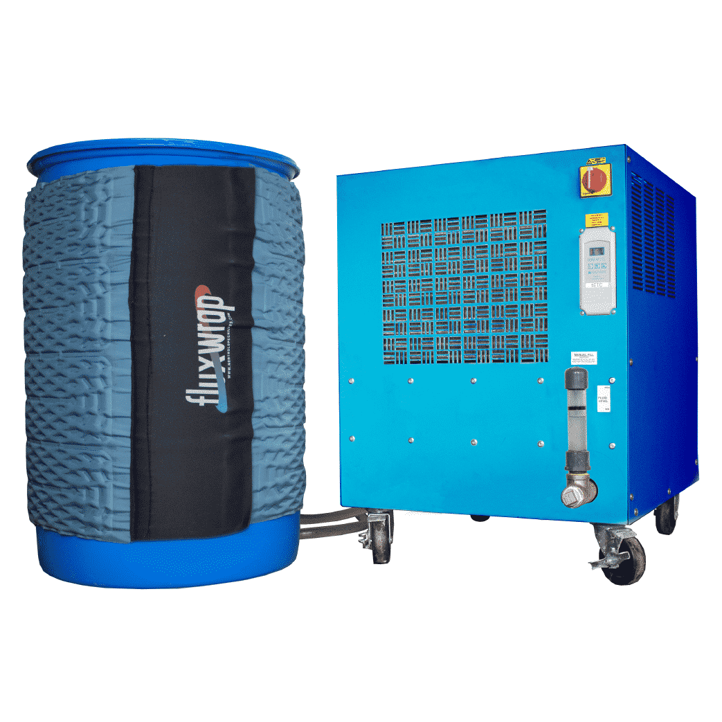 North Slope Chillers Fluxwrap heating and cooling blanket for drums, barrels, and process vessels