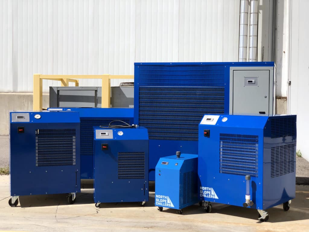 Collection of industrial chillers from North Slope Chillers