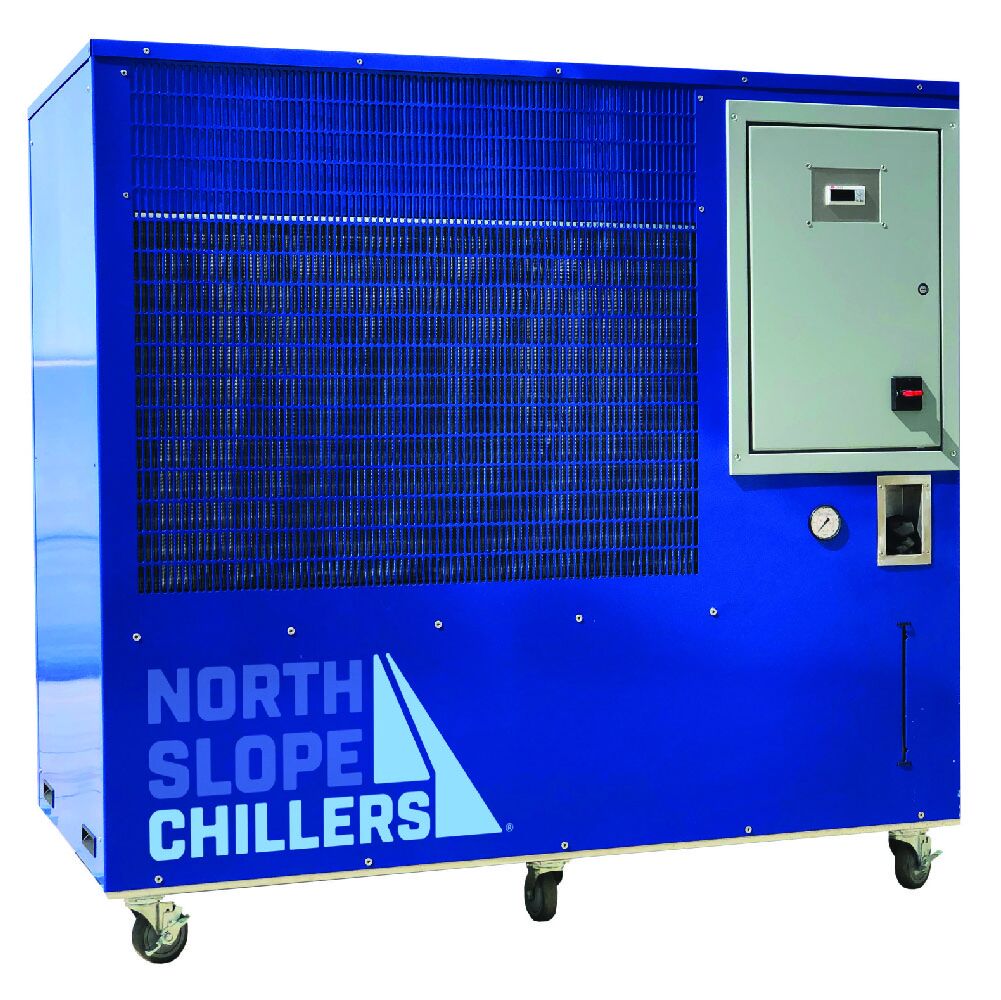 Industrial water-cooled chiller system diagram showing heat exchange process