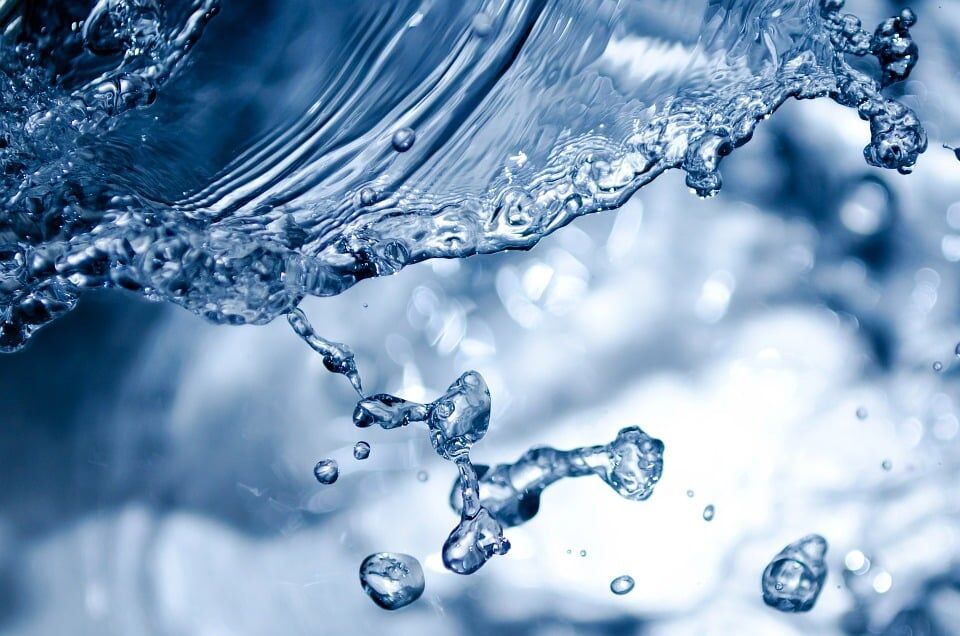 Fresh water splashing, representing the clean water supply essential for hydroponic growing systems