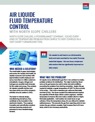 Air Liquide gas production facility where North Slope Chillers provided industrial cooling solutions for their manufacturing process