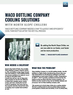 Waco Bottling beverage production line where North Slope Chillers improved cooling efficiency for their bottling process